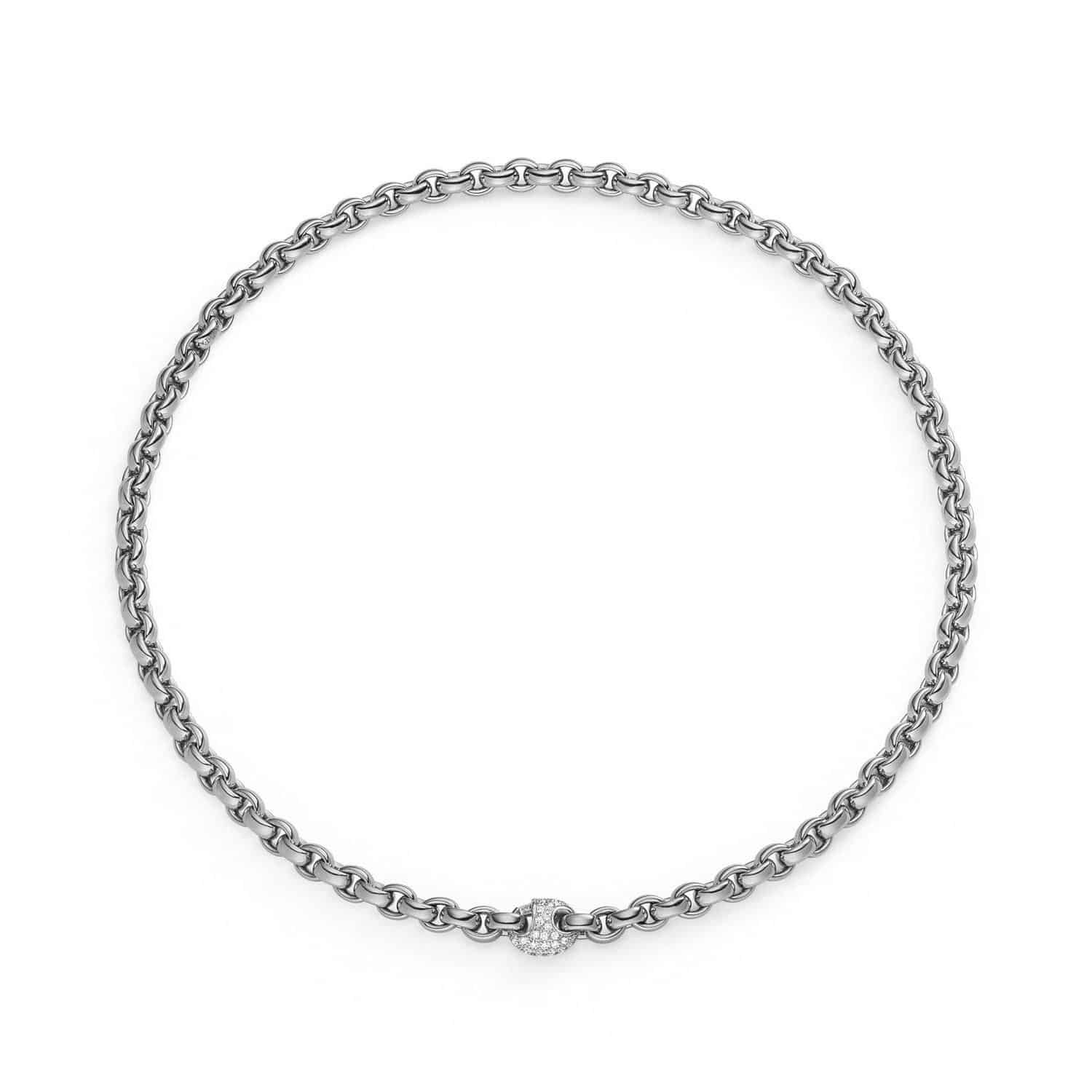 ISABELLE FA COLLIER "CHACHA 6" PAVÉCLASP - 04106-45BKHS-WG